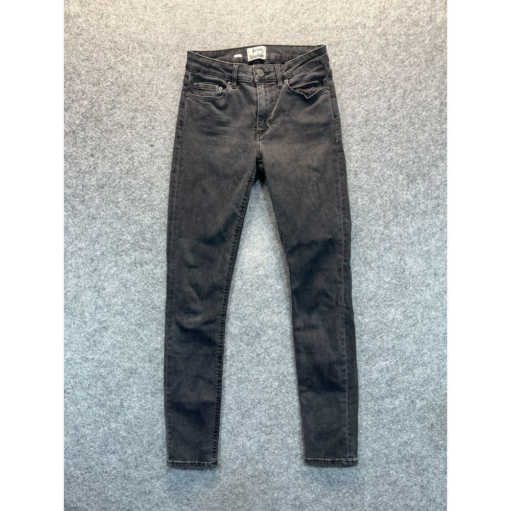 Acne Studios Womens‎ Skin 5 Jeans Size 26x32 Skinny Black Denim Pants Mid Rise
